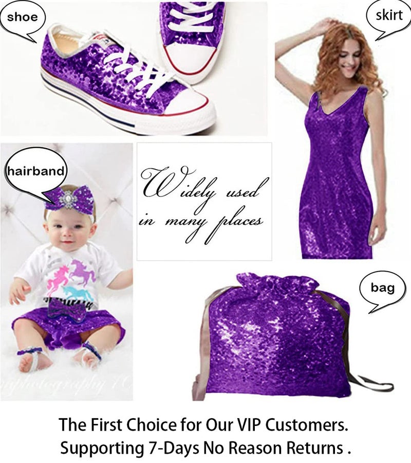 ShiDianYi Sequin Fabric by The Yard Sequince Material Sparkly Fabric -1016S (1 Yard, Purple) - Image 5